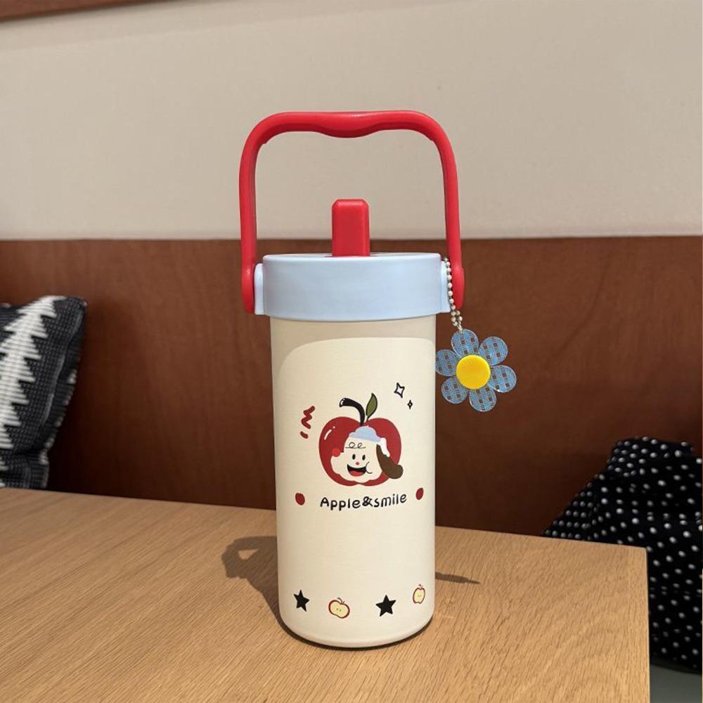 600ML Vacuum Cup With Pendant Insulation Or Cooling Insulated Cup With Straw Durable 316 Stainless Steel Cup for Office Workers