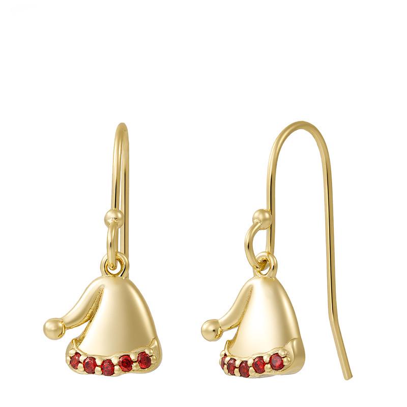 

Arvaleff 925 Sterling Silver Christmas Hat Stud Earrings with 14K Gold Electroplating золотой