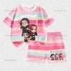 KPop Demon Hunters Children Short Sleeve Shorts Set Fashion Summer Kid Clothes Boy Baby Cotton Tee Pant Outfits Girl Tracksuits