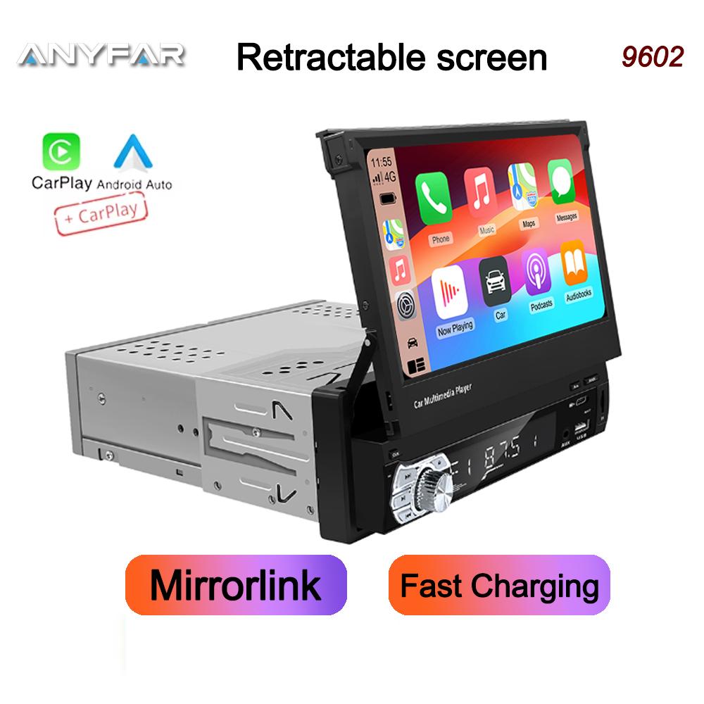 

Universal Carplay Android Auto 1 Din MP5 Player 7 Inch Manual Automatic Retractable Touch Screen Car Player FM Radio Mirror Link