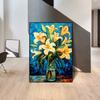 Impressionist Vincent Van Gogh Bouquet Sunflowers In Vase Poster Canvas Painting Abstract Roses Wall Art Room Home Decoration