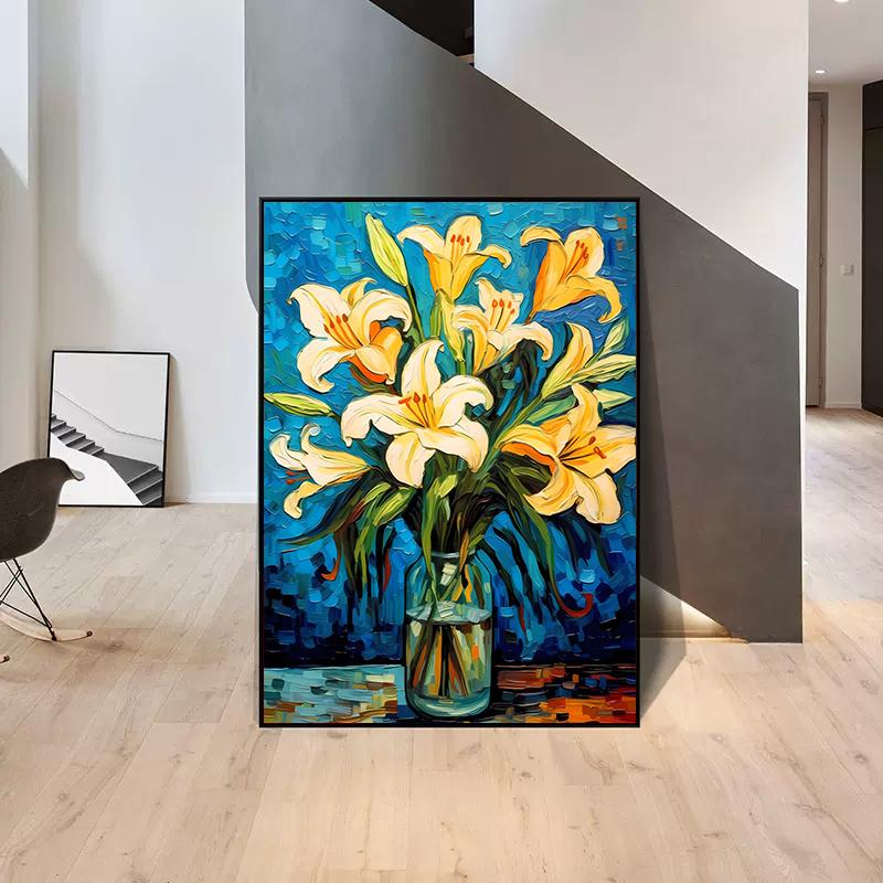 Impressionist Vincent Van Gogh Bouquet Sunflowers In Vase Poster Canvas Painting Abstract Roses Wall Art Room Home Decoration