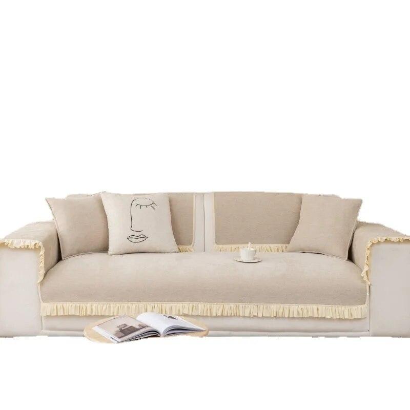 Chenille Sofa Cushion Skirt All Seasons Universal Non-slip Modern Simple Sofa Towel Cover Cloth Cover for Living Room