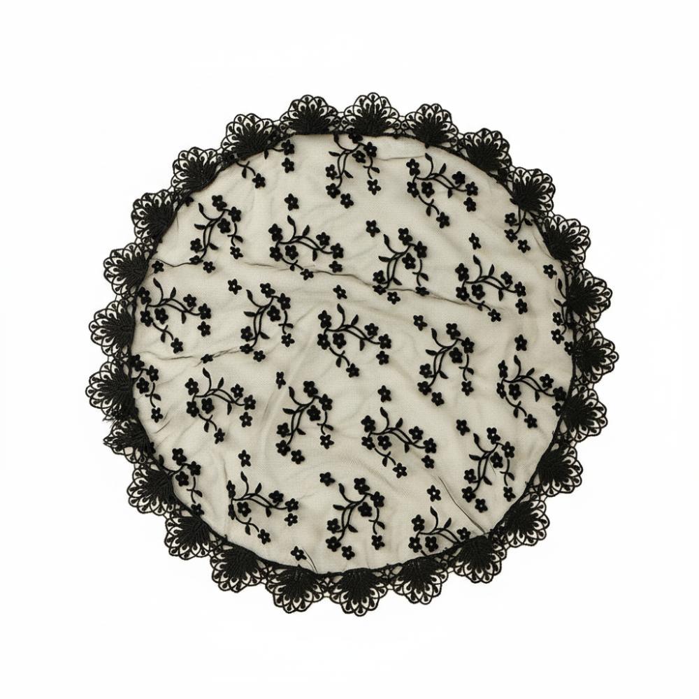 Милые банданы для женщин Тонкий сладкий платок на голову Модная повязка на голову Пасторальный стиль чёрный