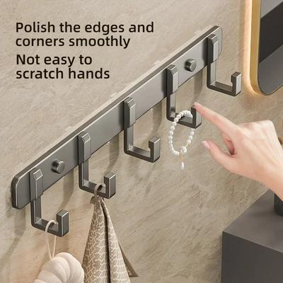3 bis 7 Haken Metallhakenhalter Aluminium Schlüssel Mantel Kleidung Türhalter Regal Haken Wandmontierter Aufhänger
