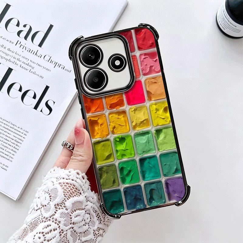 Watercolors Set Paint Palette Soft Phone Case For Xiaomi Redmi Note 14 15 Pro Plus 13 12 11S 11T 5G 10 9S 9 Plating Anti-Fall Fu