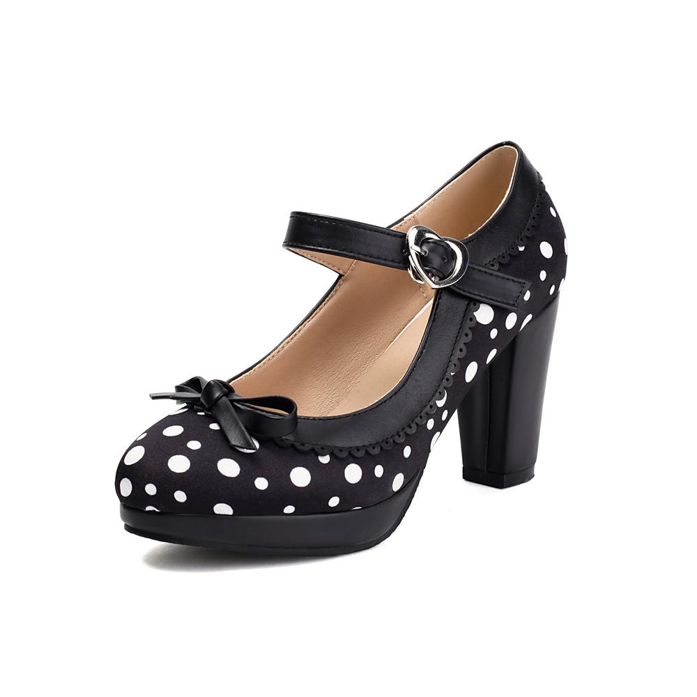Móda Jaro Nové Lolita Boty Dámské Oxford Lodičky Roztomilé Vysoké Podpatky Retro Vintage Boty pro Ženy Mary Janes Kulatá Špička s Řemínkem kolem Kotníku
