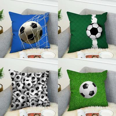 Fußball Kissenbezug Für Auto Sofa Dekorativ Zuhause Doppelseitiger Druck Plüsch Quadratisch Wurf Kissen Kissenbezug