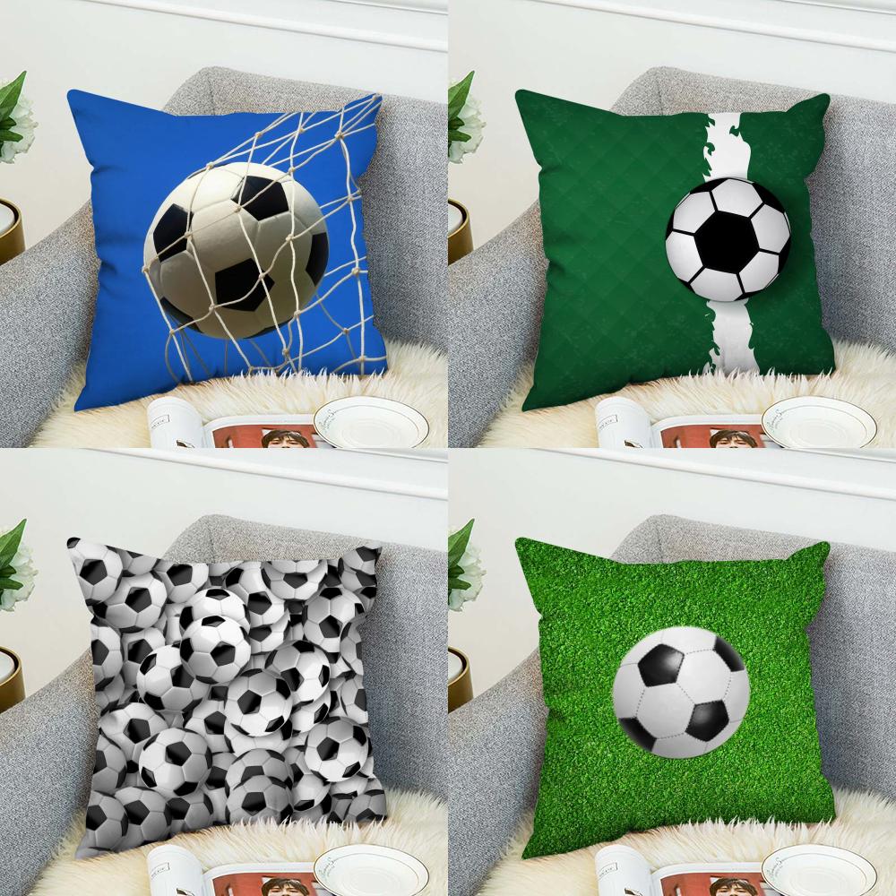 Football Pillow Case For Car Sofa Decorative Home Doublesided Print Plush Square Throw Pillow Cushion Cover