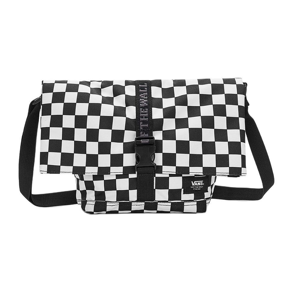 Vans American Casual Style Polyester Messenger Bag Unisex bags Black White VN0002MVBPZ Black & White
