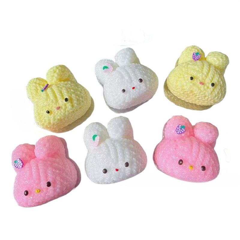 Cute Bunny Head Squeeze Toys Stress-relieving and Venting Toys High-quality Realistic Animal Squishy Toys A Gift for Friends