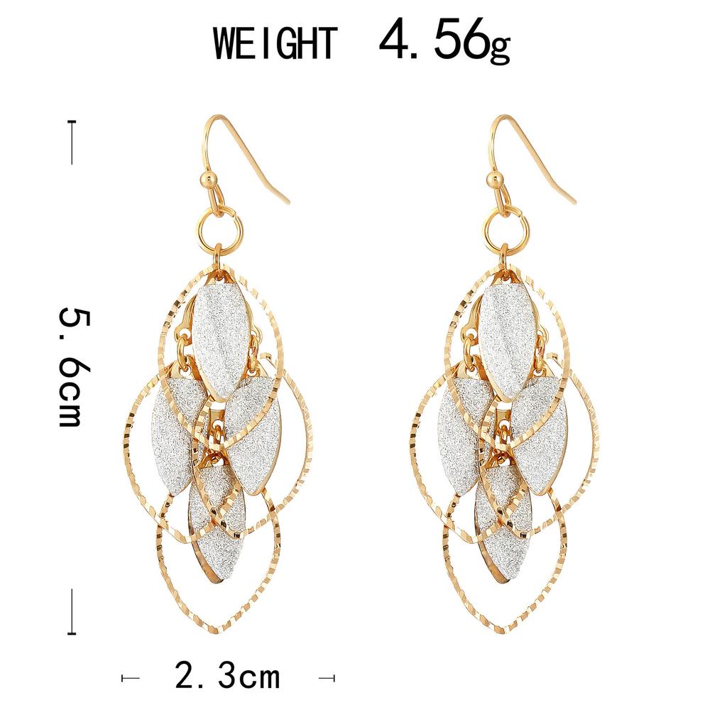 Women Bohemian Style Leaves Ear Drop Earring
