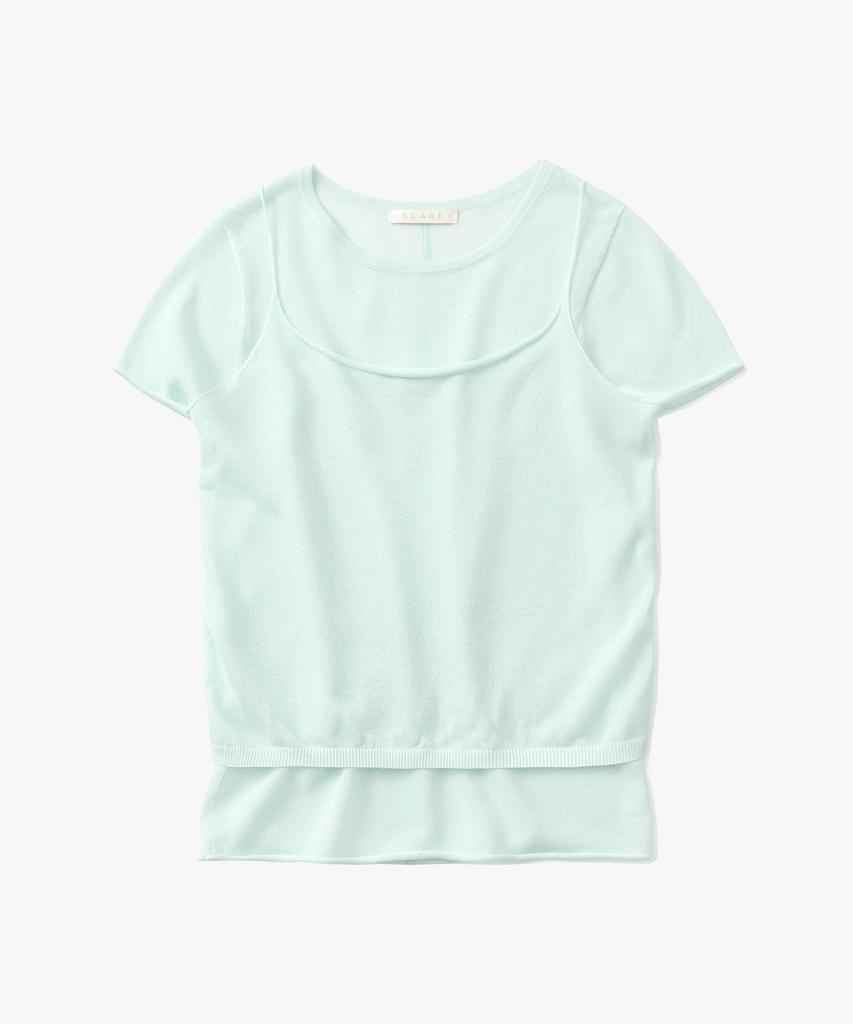 SUARE WOMEN Veil Linen Layered Knit (Set) Mint