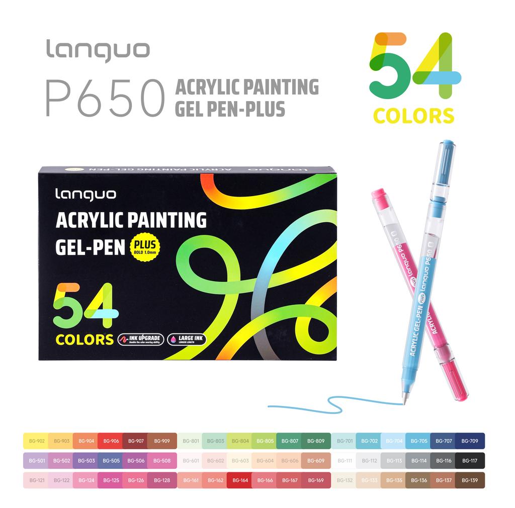 LANGUO 90/72/54/36 Colors Acrylic Painting Gel Pen Set 1.0mm Student Graffiti Handbook Pen Art Drawing Marker Pens Stationery