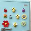 10Pcs Animal Flower Refrigerator Magnet Resin Ladybird Bee Tulip Sunflower Fridge Magnet Home Office Kitchen Whiteboard Locker Decoration Magnet