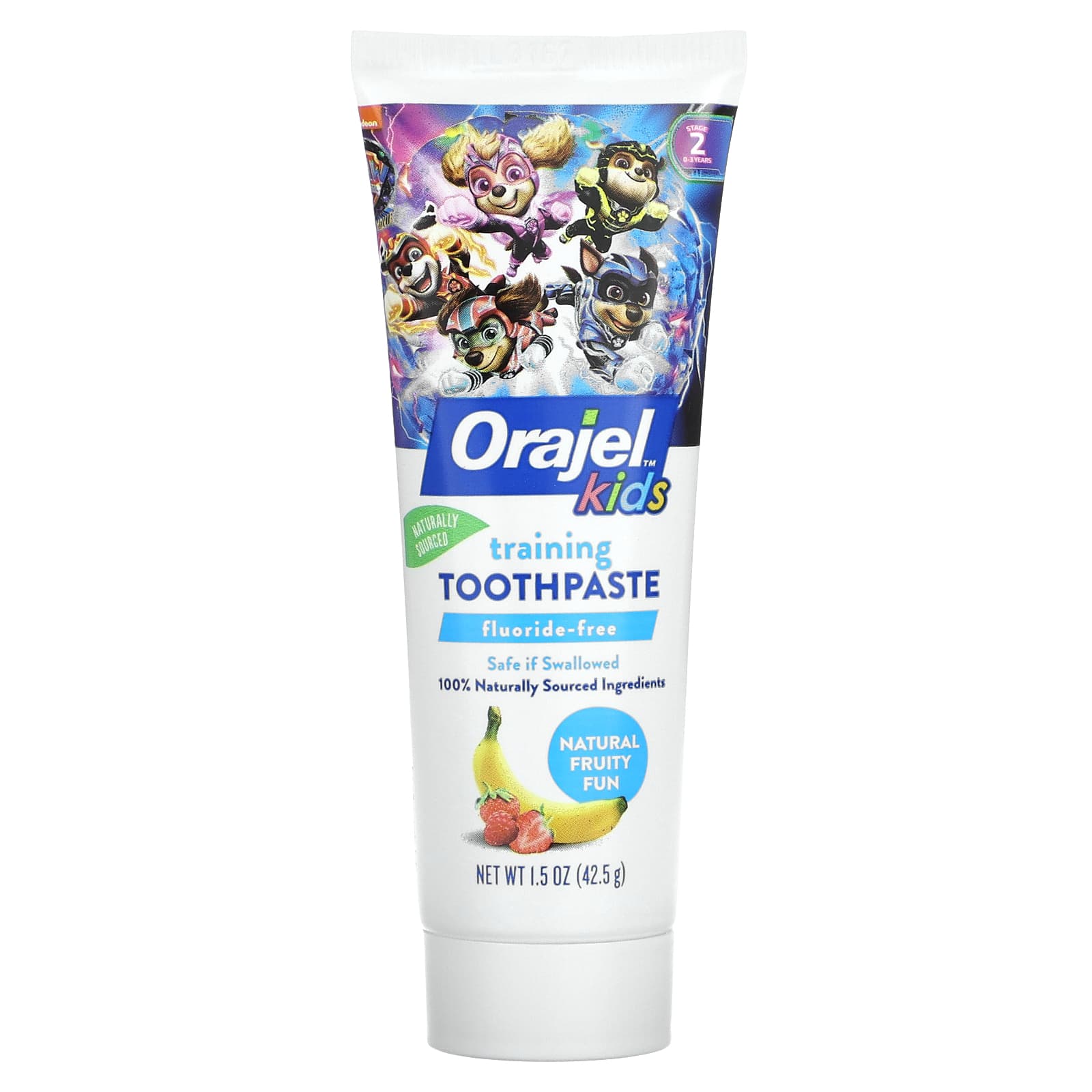 

Orajel, Kids, Paw Patrol Training Toothpaste, Fluoride-Free, Ages 0-3, Natural Fruity Fun, 1.5 oz (42.5 g)
