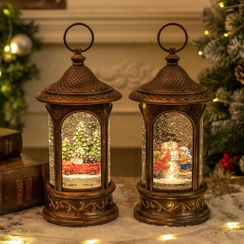 Christmas Decorations Snowflake LDE Light Music Box Glowing Snowman Wind Lantern Christmas Scene Arrangement