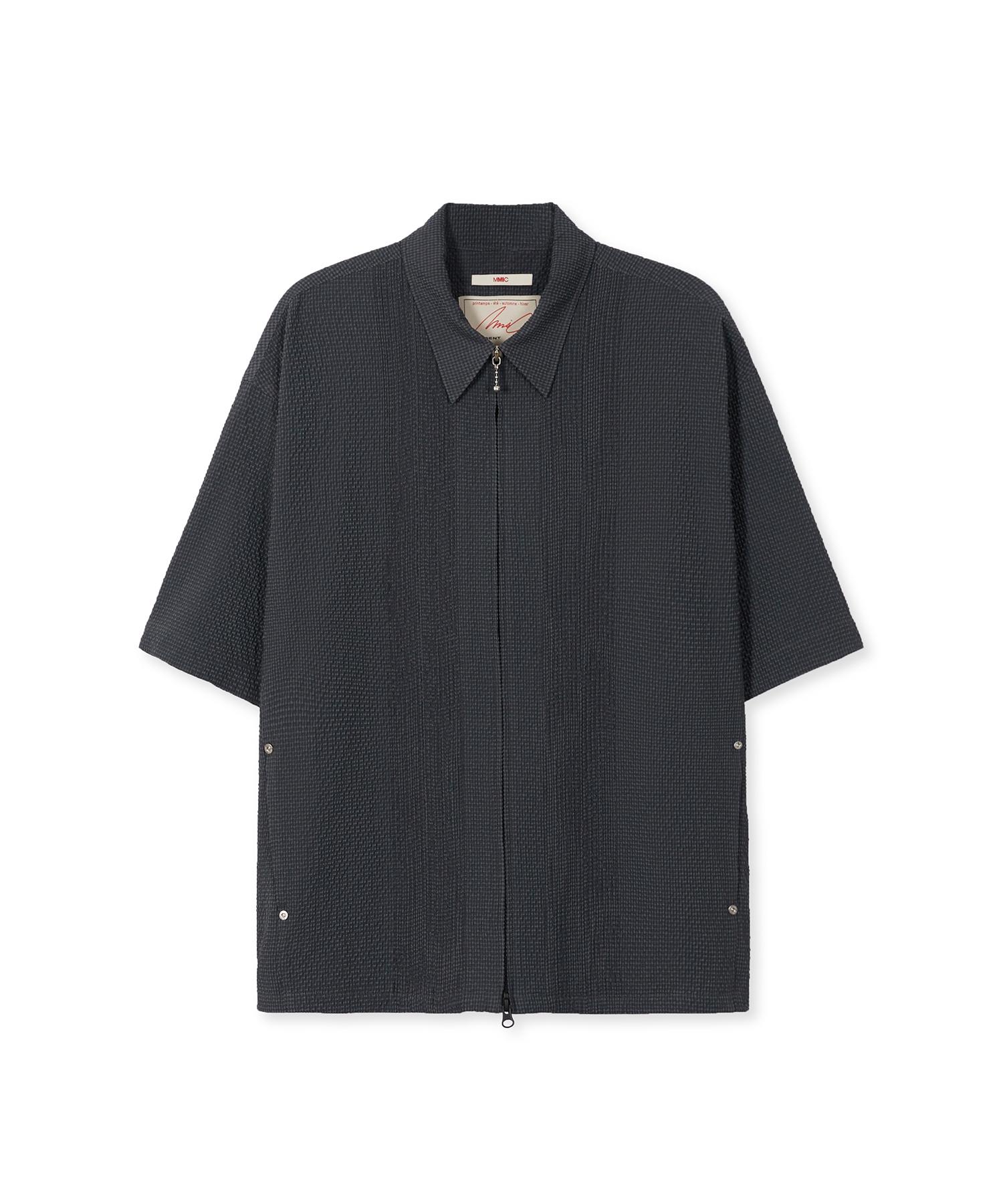 Mmic Leaf Zip-Up Shirt Deep Green L
