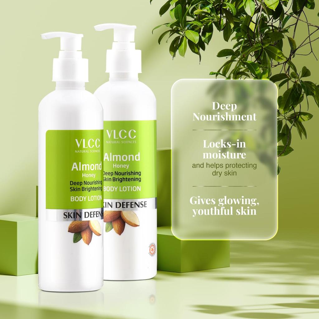 VLCC Almond Honey Deep Nourishing Body Lotion 350 Ml X Pack Of 2 For Hydrated Glowing Youthful Skin Moisturizing Care