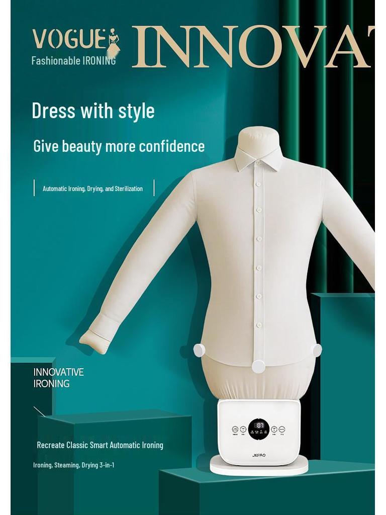 Automatic Inflatable Mannequin Ironing, Steaming & Drying Machine with EU/US/UK Plug Options