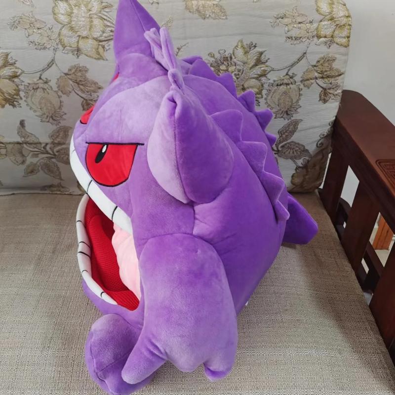 Pokemon Gengar Peluche Lingua Grande Periferica Anime Gengar Taglia Grande Cuscino per Dormire Coperta Nap a Doppio Uso Giocattolo di Peluche Imbottito