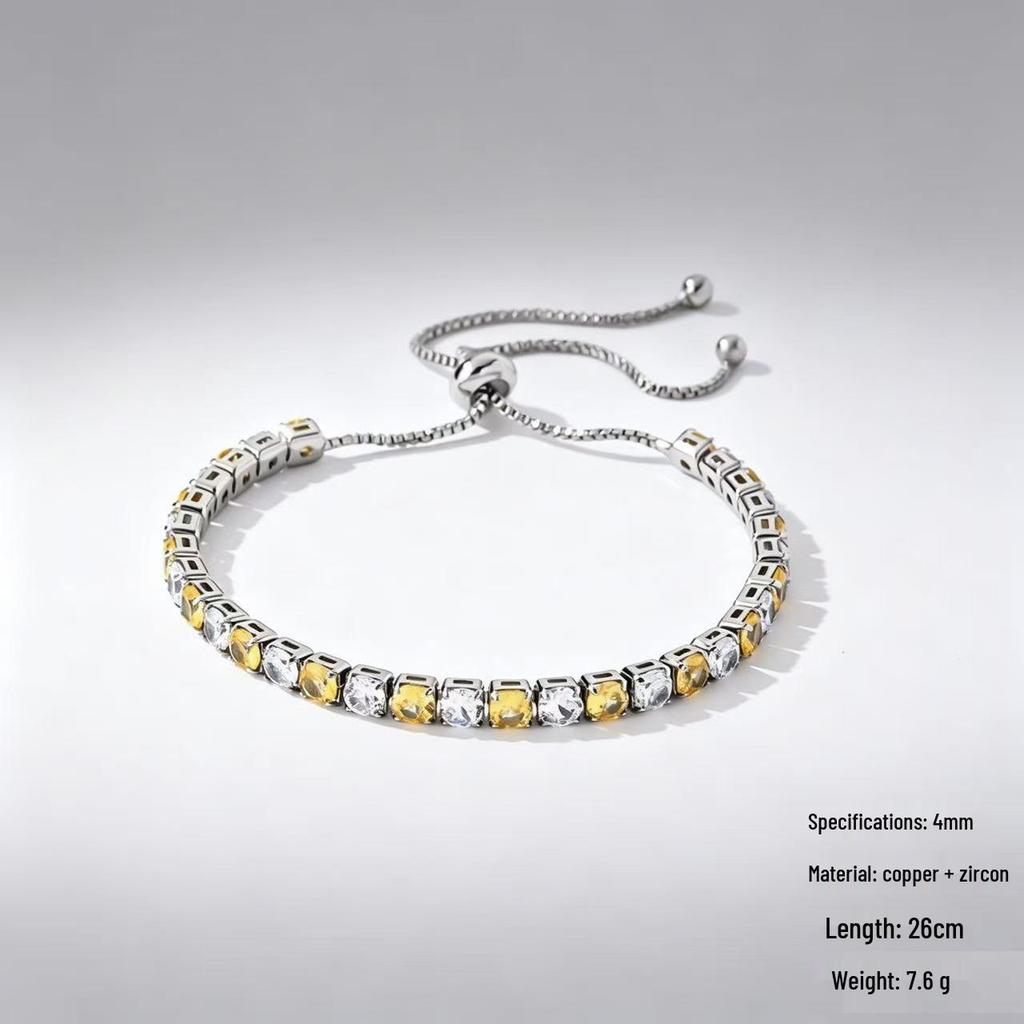 Dames Enkele Rij Diamant Kleurrijke Zircon Polka Dot Kristal Armband