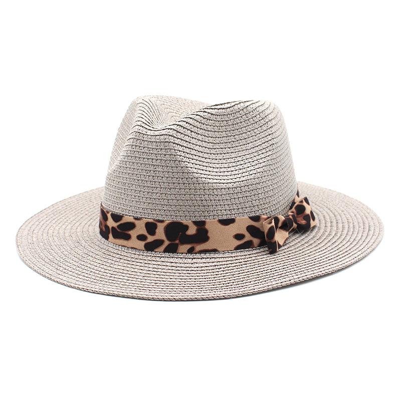 Spring/Summer Panama Hat Yellow Belt Accessories Straw Top Hat Beach Breathable Casual Jazz Hat Straw Hat