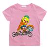 TV The Wonderfully Weird World of Gumball Cycling print T-shirts Cartoon Manga Kawaii 100%Cotton Short Sleeve Boys Girls T Shirt