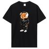 Teddy Bear Playing Badminton Tshirt Men's Clothing Tops Graphics Kawaii Shirt T Shirts For Men Cotton T-shirt Streetwear