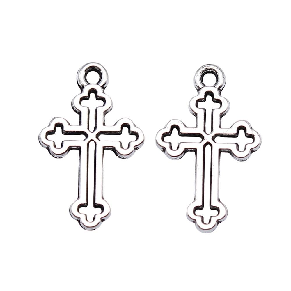 Vintage Cross Charms Multi Color Alloy Pendants For Religious Christian Jewelry