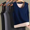 Men's Lambswool Fleece-Lined Vest, Thick Warmth for Autumn/Winter, Heat-Generating Cold-Proof Layer.