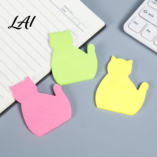 Animal Shaped Memo Pads 2PCS Cute Cat Sticky Notepads Multi Color Macaron Adhesive Student Learning Supplies Pads Compact Decorative Note