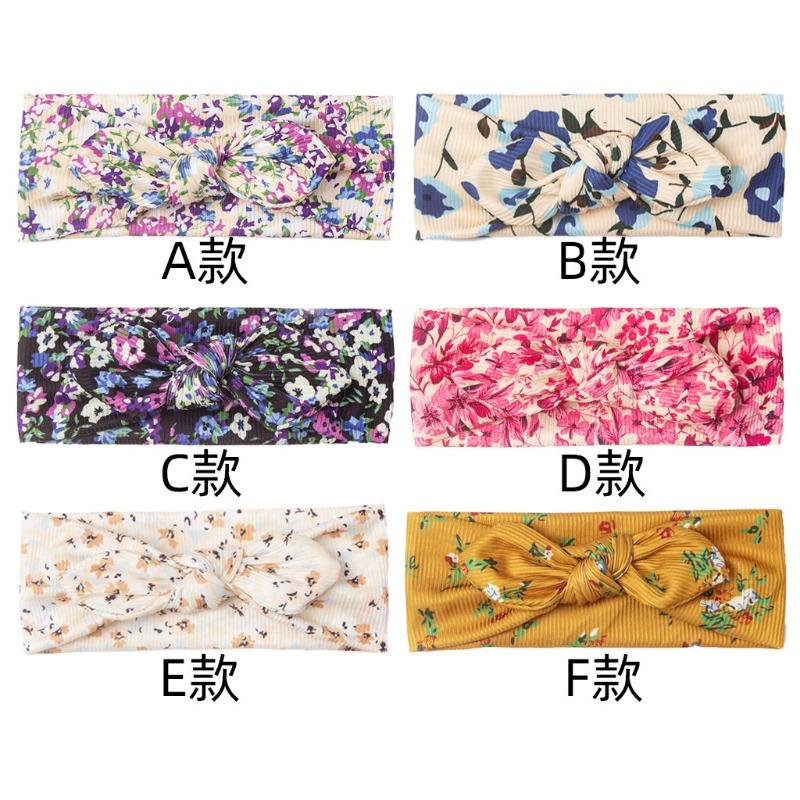 

New baby cute rabbit ear headband, printed knotted children s headscarf, thin breathable baby hair accessories