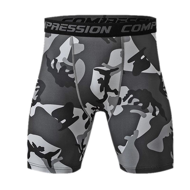 Men's Quick-Drying Camouflage Running Shorts - Moisture-Wicking, Breathable, Elastic Fitness Tights