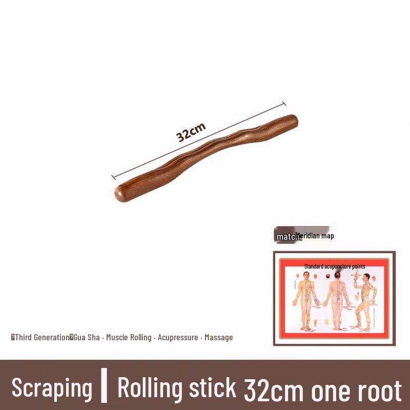 Массажный ролик Гуаша из массива дерева: Массажный и мышечно-расслабляющий стик для всего тела для домашнего использования.