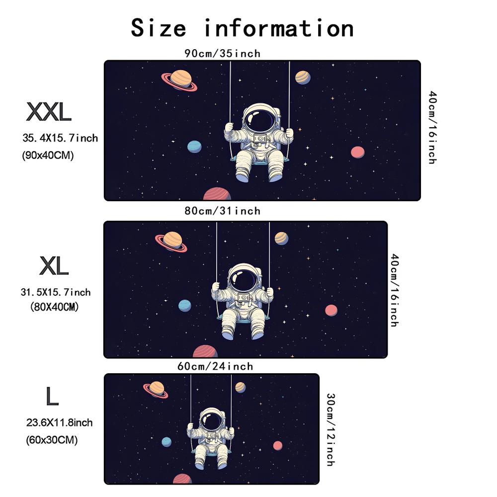 Kawaii Space Astronaut Mouse Pad Large Keyboard Deskmat Moon Mice Pads Gaming Accessories Desktop Decor Gamer PC Long Mausepad