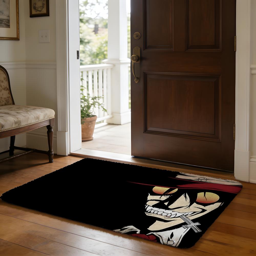 Anime HHellsing Floor Mat Soft Flannel Absorbent Mat Non-Slip Rug Home Bedroom Bathroom