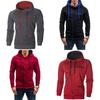 Cozy Men's Autumn Winter Hoodie Hooded Sweatshirt With Drawstring And Full-zip Closure