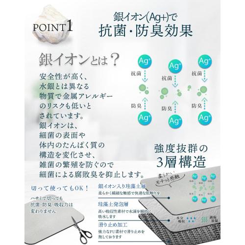 Draining Mat, Diatomaceous Earth with Silver Ions, Made In Japan, Kitchen Dishware (Set of 2, Old Lace)