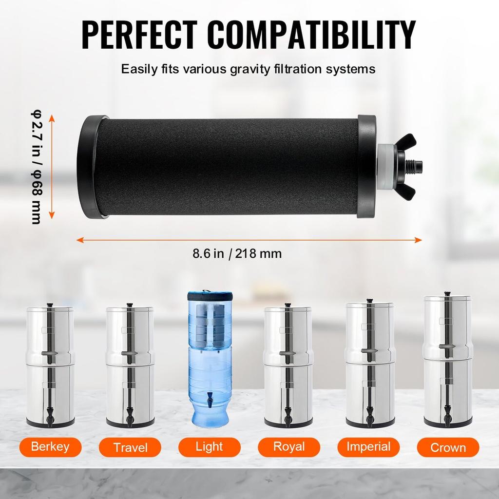 Water Filters Replacement, Purification Elements, Activated Carbon Replacement Filters, Easy To Replace Water Filter, Gravity Water Filter System,