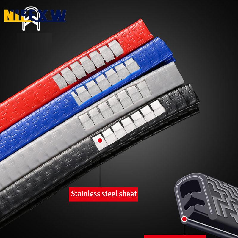 Car Door Protector Edge Scratch Strip Guard Trim Automobile Door Anti Collision Protection With Steel U Shape Edge Rubber Seal Interior Mirrors 6