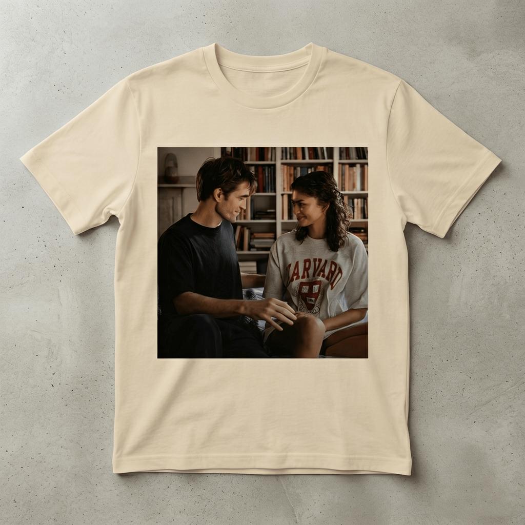 Movie The Drama  Zendaya  Robert Pattinson Graphic Unisexs TShirt Unisex ONeck Cotton Short Sleeve Y2k Popular Oversized Tee