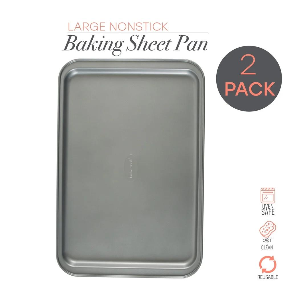 2 Pack Nonstick Baking Sheet Durable Carbon Steel Oven Safe Easy Clean Perfect Baking Roasting Cooking