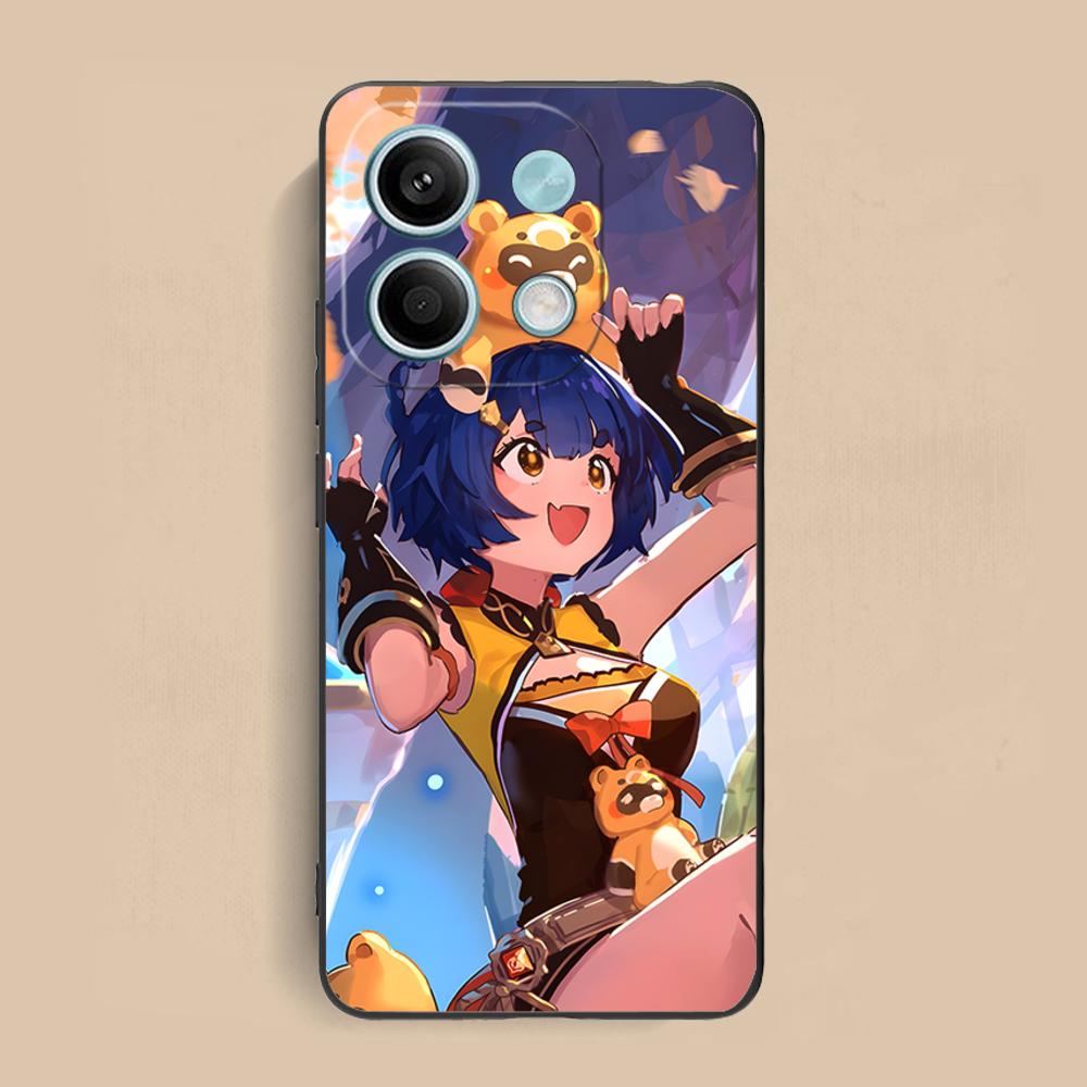 Game GI Xiangling Matte TPU Mobile Phone Case for Xiaomi Redmi Note 14 13 12 11 S Pro Plus 4G 5G Colorful Printing Cover