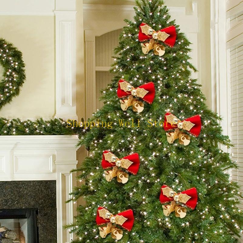 KX4B Burlap Bows Ornaments for Christmas Presents Wrapping Decoration Wedding