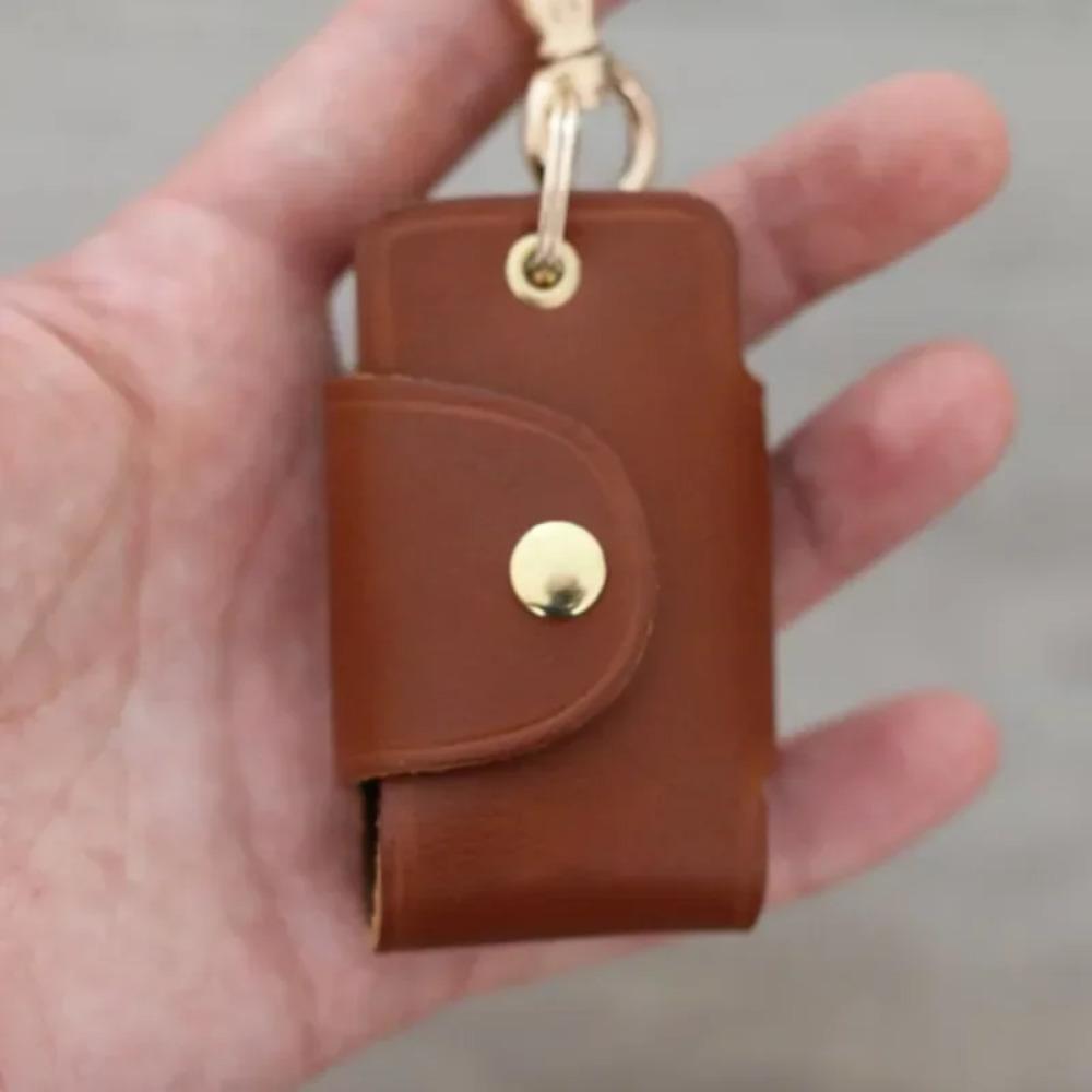 Retro PU Leather Handmade Mini Key Storage Bag Keychain Fashion Personalized Waist Hanging Key Case Keyring Pouch Accessories
