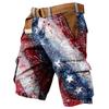 Men's Independence Day Printed Multi Pocket Workwear Shorts