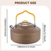 1.0L Camping Kettle Tea Pot for Campfire Use Sturdy Lightweight Portable Traveling