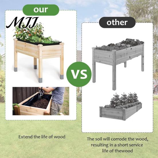 Cuttable Garden Bed Liner Raised Liner, Keeps Soil Contained and Water Drainage, Breathable Heavy Duty Fabric Planter Box Non Woven Plant for