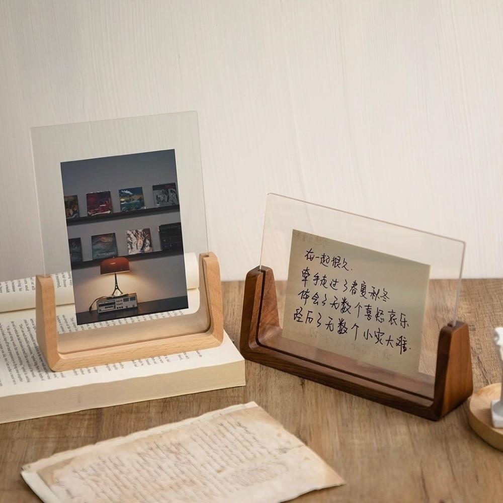 U Shape Desktop Picture Frame Wooden Photo Display Rack New Photo Holder  Wedding Use